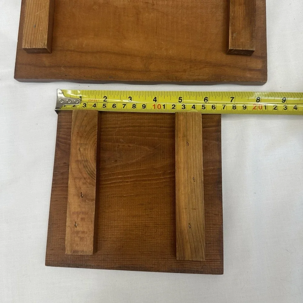 Vintage‎ set Of 2 Wood & Cork Trivets Hot Pads Rectangular & Square Cottagecore